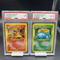 DIY 1999 PTCG juego versión en inglés 1a edición CHARIZARD BLASTOISE tarjeta de colección 10 puntos tarjeta de clasificación Anime tarjeta de juego regalo juguete